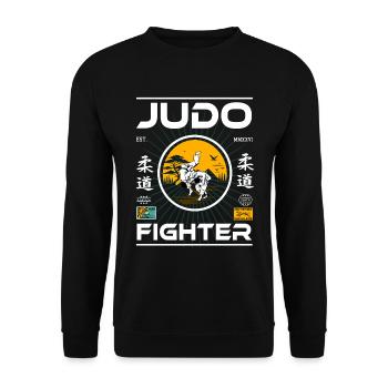 Judo Kanji Design – Cooles Shirt für Judoka - Unisex Pullover - Schwarz - Vorne - Alina (178cm) & Michal (187cm)