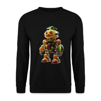 Collage de robots de fruits - Sweat-shirt Unisexe - noir - Devant - Alina (178cm) & Michal (187cm)