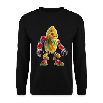 CORN BOT - Le mignon robot bio-organique - Sweat-shirt Unisexe - noir - Devant - Alina (178cm) & Michal (187cm)