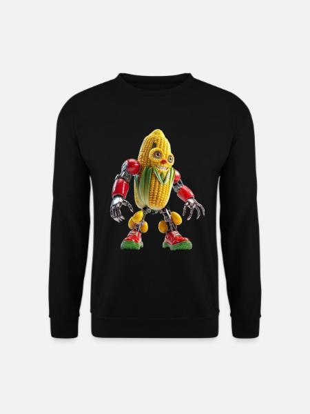 Maisroboter: Buntes Gemüse-Gadget - Unisex Pullover - Schwarz