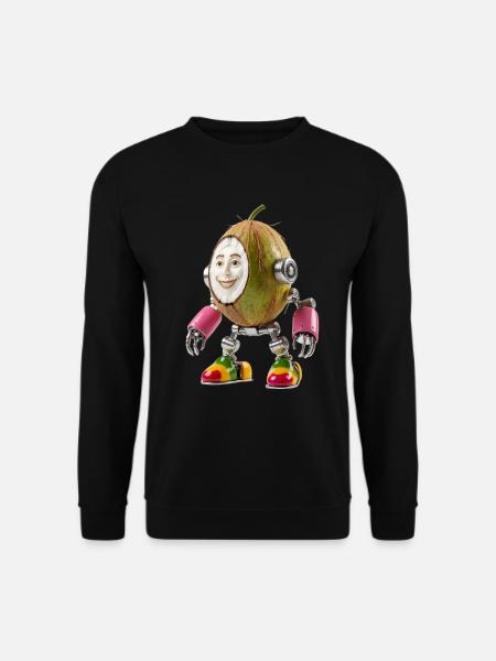 KOKOSNUSS-BOT – Der niedliche bio-organische Roboter - Unisex Pullover - Schwarz