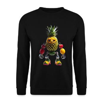 Ananas Robo Hero - Sweat-shirt Unisexe - noir - Devant - Alina (178cm) & Michal (187cm)