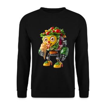 Groente Robot Met IJsje - Unisex Sweatshirt - black - Front - Alina (178cm) & Michal (187cm)
