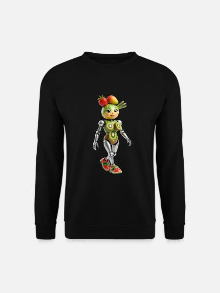 Kiwi robot character - Unisex Sweatshirt - black