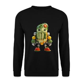 Vegetable Robot Carnival - Unisex Sweatshirt - black - Front - Alina (178cm) & Michal (187cm)