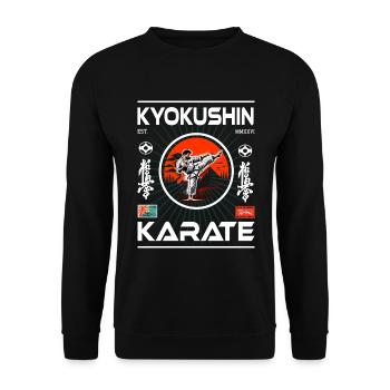 Kyokushin Karate Design für echte Karateka - Unisex Pullover - Schwarz - Vorne - Alina (178cm) & Michal (187cm)