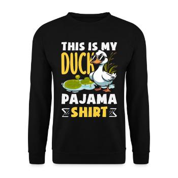 Motifs drôles de canards Citons amoureux de canards - Sweat-shirt Unisexe - noir - Devant - Alina (178cm) & Michal (187cm)