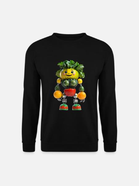 Organischer synthetischer Roboter: Guvina Fruit-Bot - Unisex Pullover - Schwarz