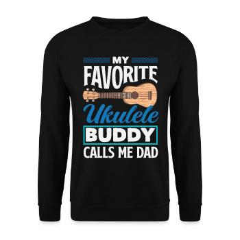 Funny Ukulele Designs and Sayings - Unisex Sweatshirt - black - Front - Alina (178cm) & Michal (187cm)