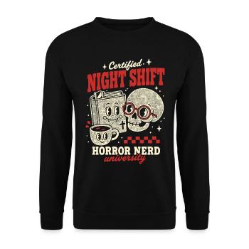 Nerd certifié de nuit en horreur - Sweat-shirt Unisexe - noir - Devant - Alina (178cm) & Michal (187cm)