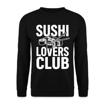Club des amateurs de sushi avec des baguettes - Sweat-shirt Unisexe - noir - Devant - Alina (178cm) & Michal (187cm)