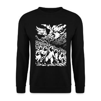 Protestation des ratons laveurs : design artistique urbain vintage - Sweat-shirt Unisexe - noir - Devant - Alina (178cm) & Michal (187cm)