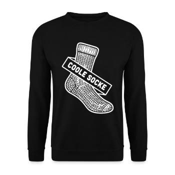 Coole Socke Banner - Unisex Pullover - Schwarz - Vorne - Alina (178cm) & Michal (187cm)