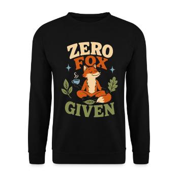 Zero Fox Given – Entspannter Fuchs beim Meditieren - Unisex Pullover - Schwarz - Vorne - Alina (178cm) & Michal (187cm)