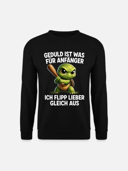 Aggressiv Schildkröte mit Baseballschläger - Unisex Pullover - Schwarz