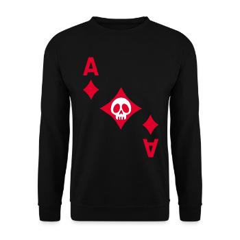 Diamantenschädel - Unisex Pullover - Schwarz - Vorne - Alina (178cm) & Michal (187cm)