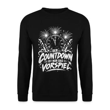 Countdown Feuerwerk Silvester - Unisex Pullover - Schwarz - Vorne - Alina (178cm) & Michal (187cm)