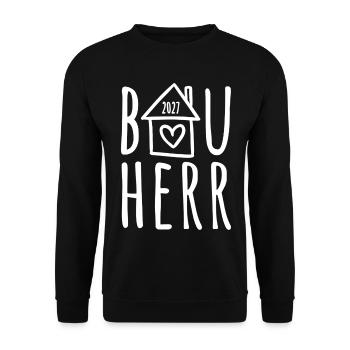 Bauherr 2027 - Unisex Pullover - Schwarz - Vorne - Alina (178cm) & Michal (187cm)