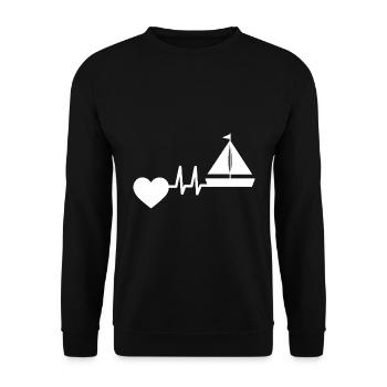 Voile voile bateau voile bateau pouls - Sweat-shirt Unisexe - noir - Devant - Alina (178cm) & Michal (187cm)