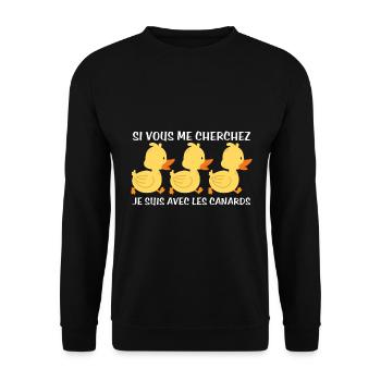 Cadeau agriculteur éleveur de canards - Sweat-shirt Unisexe - noir - Devant - Alina (178cm) & Michal (187cm)