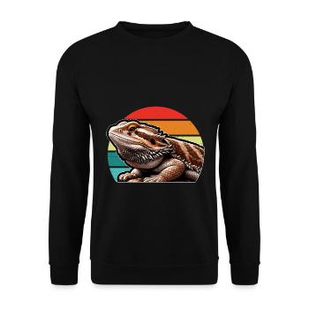 Lézard dragon barbu - Sweat-shirt Unisexe - noir - Devant - Alina (178cm) & Michal (187cm)