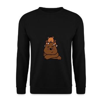 Grizzly bear mom and baby bear - Unisex Sweatshirt - black - Front - Alina (178cm) & Michal (187cm)