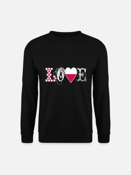 Love Poland white - Unisex Sweatshirt - black