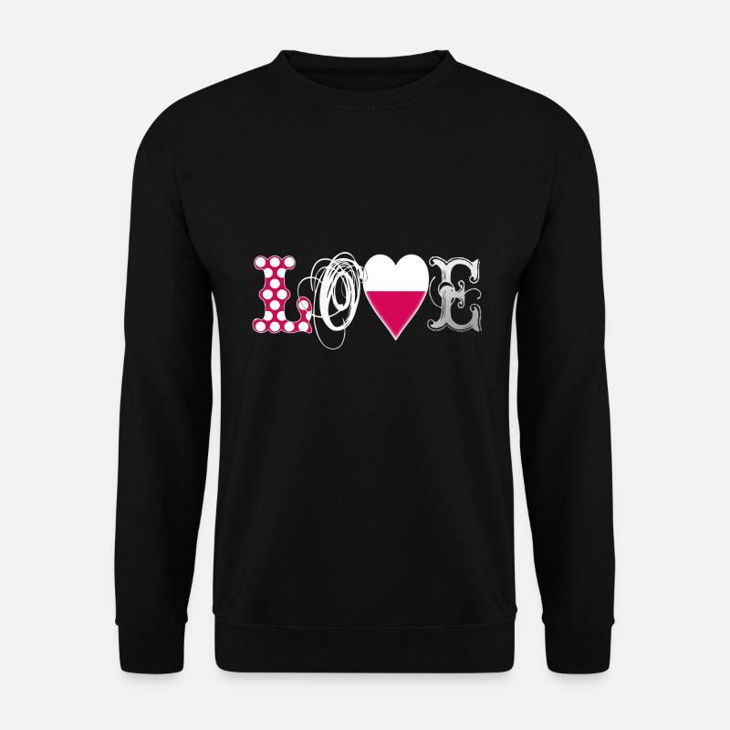 Love Poland blanc - Sweat-shirt Unisexe - noir