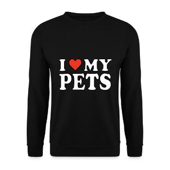 I love my Pets - Ich liebe meine Haustiere Design - Unisex Sweatshirt - black - Front - Alina (178cm) & Michal (187cm)