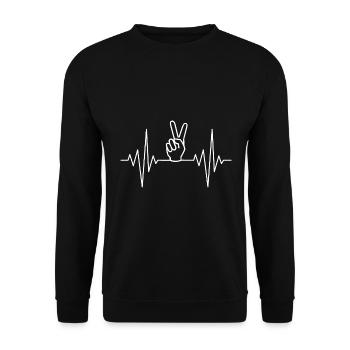 My Heart Sleeps For Peace Design - Unisex Sweatshirt - black - Front - Alina (178cm) & Michal (187cm)