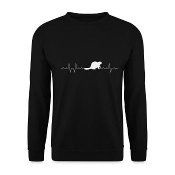 Beaver ECG Curve - Unisex Sweatshirt - black - Front - Alina (178cm) & Michal (187cm)