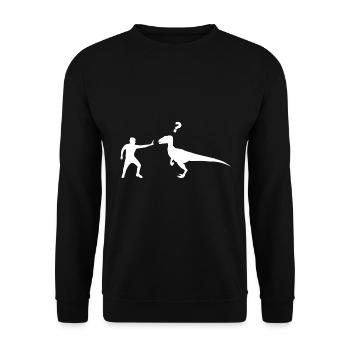 Velociraptor Dinosaurs - Unisex Sweatshirt - black - Front - Alina (178cm) & Michal (187cm)