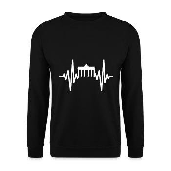 mon cœur dort pour Berlin Design - Sweat-shirt Unisexe - noir - Devant - Alina (178cm) & Michal (187cm)