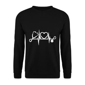Médecin médecin médecin docteur Herz infirmier - Sweat-shirt Unisexe - noir - Devant - Alina (178cm) & Michal (187cm)