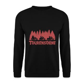 Motorrad - Unisex Pullover - Schwarz - Vorne - Alina (178cm) & Michal (187cm)