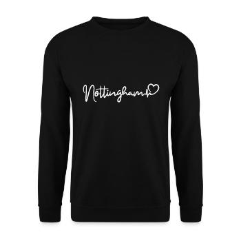 Nottingham Herzschlag Stadt England - Unisex Pullover - Schwarz - Vorne - Alina (178cm) & Michal (187cm)