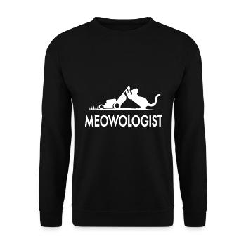 Meowologist Pun Tondeuse à gazon Tondes pour chats - Sweat-shirt Unisexe - noir - Devant - Alina (178cm) & Michal (187cm)