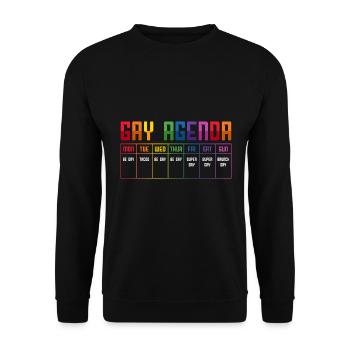 LGBT Agenda gay Transgenre Lesbienne Arc-en-ciel Gay - Sweat-shirt Unisexe - noir - Devant - Alina (178cm) & Michal (187cm)