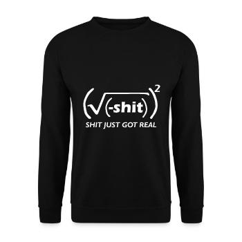 Math joke (shit got real) - Unisex Sweatshirt - black - Front - Alina (178cm) & Michal (187cm)