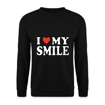 I Love my Smile - Le design pour sourire - Sweat-shirt Unisexe - noir - Devant - Alina (178cm) & Michal (187cm)