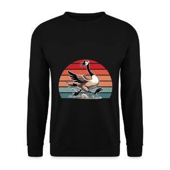 Crazy Canadian Goose Geese Canada - Unisex Sweatshirt - black - Front - Alina (178cm) & Michal (187cm)