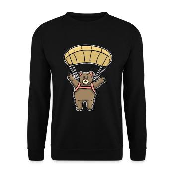 Gleitschirmfliegen Bär - Unisex Pullover - Schwarz - Vorne - Alina (178cm) & Michal (187cm)