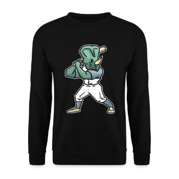 Triceratops Baseball Dinosaur Sport Gift - Unisex Sweatshirt - black - Front - Alina (178cm) & Michal (187cm)