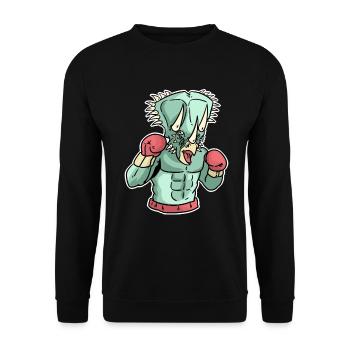 Triceratops Boxer Dinosaur Boxing Sport Gift - Unisex Sweatshirt - black - Front - Alina (178cm) & Michal (187cm)