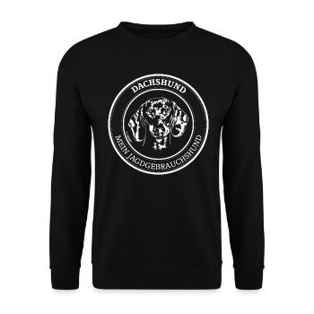 DACHSHUND Jagdgebrauchshund Wilsigns Jäger - Unisex Pullover - Schwarz - Vorne - Alina (178cm) & Michal (187cm)