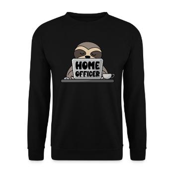 Homeoffice Büro Faultier Computer Homeofficer - Unisex Pullover - Schwarz - Vorne - Alina (178cm) & Michal (187cm)
