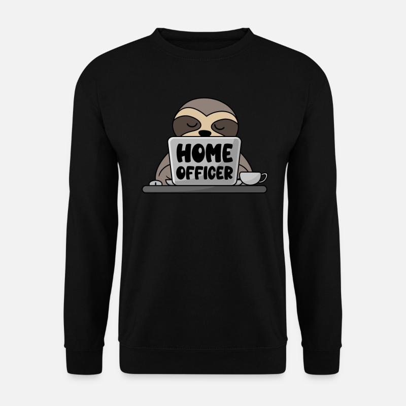 Homeoffice Büro Faultier Computer Homeofficer - Unisex Pullover - Schwarz