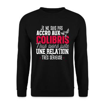 Colibri Oiseau Mouche Animal Cadeau Jardin Humour - Sweat-shirt Unisexe - noir - Devant - Alina (178cm) & Michal (187cm)
