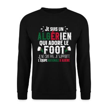 Algérien Algérie Football Foot Cadeau Humour Sport - Sweat-shirt Unisexe - noir - Devant - Alina (178cm) & Michal (187cm)