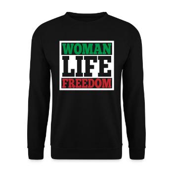 Women life freedom iran - Unisex Sweatshirt - black - Front - Alina (178cm) & Michal (187cm)